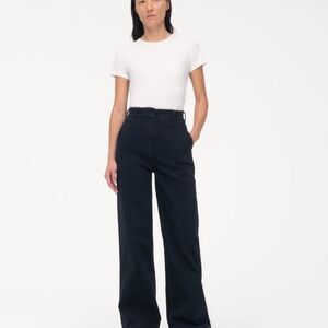 Another Tomorrow Jeans Black High Waist Denim Trouser  Wide Leg Stretch
